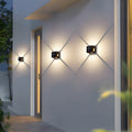 Square Black Solar Outdoor Wall Light-Lighting > Outdoor Lighting-casanuva-Black-Warm Light-casanuva