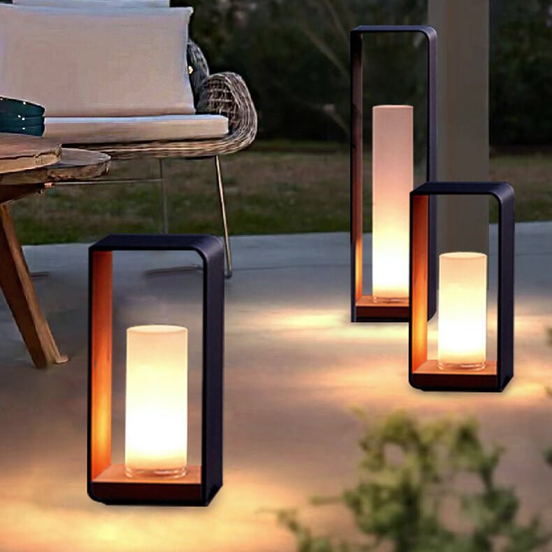Square Frame Stainless Steel LED Waterproof Outdoor Landscape Light-Lighting > Outdoor Lighting-casanuva-Medium-Hardwired - 100V-120V-Warm Light (3000K)-casanuva