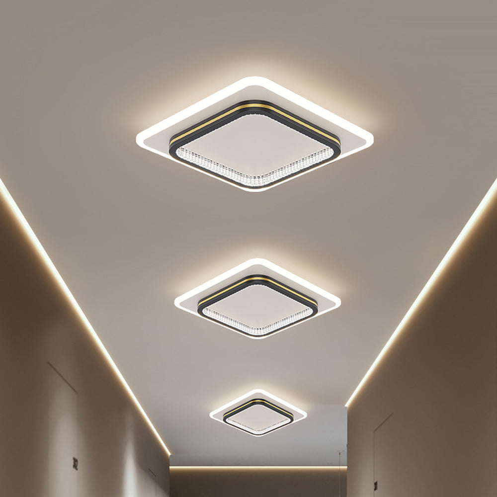 Square LED Ceiling Light for Bedroom-Lighting > Ceiling Lights-casanuva-Black-D25*H6cm-White Light-casanuva