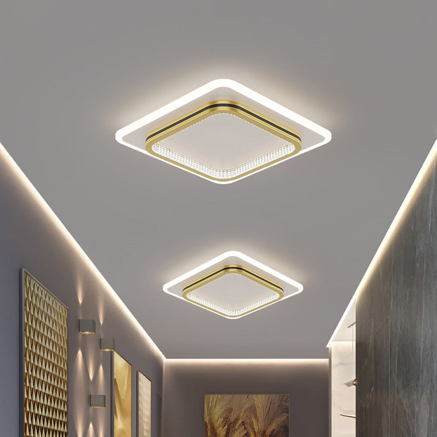 Square LED Ceiling Light for Bedroom-Lighting > Ceiling Lights-casanuva-Gold-D25*H6cm-3-Color (Switch)-casanuva
