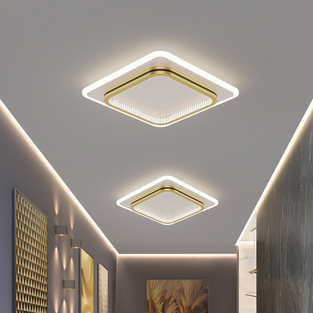 Square LED Ceiling Light for Bedroom-Lighting > Ceiling Lights-casanuva-Gold-D25*H6cm-White Light-casanuva
