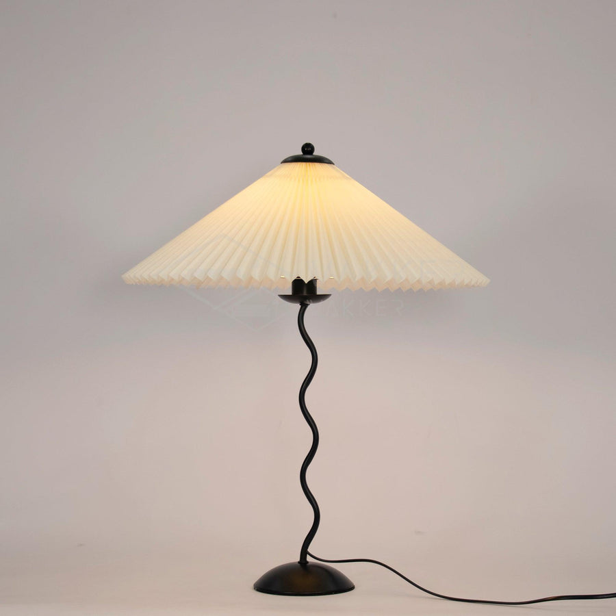 Squiggle Table Lamp with Unique Curved Design-Lighting > Table Lamps-casanuva-43cmx60cm-Black & Beige-US Plug-casanuva