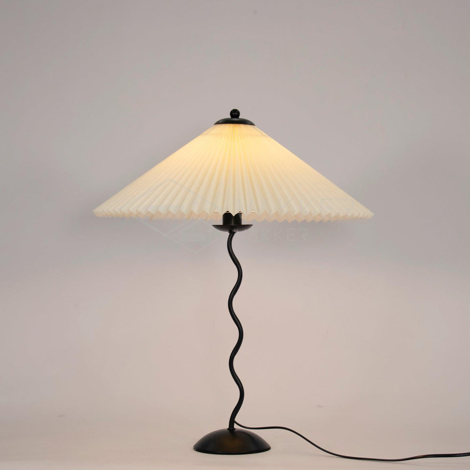 Squiggle Table Lamp with Unique Curved Design-Lighting > Table Lamps-casanuva-43cmx60cm-Black & Beige-US Plug-casanuva