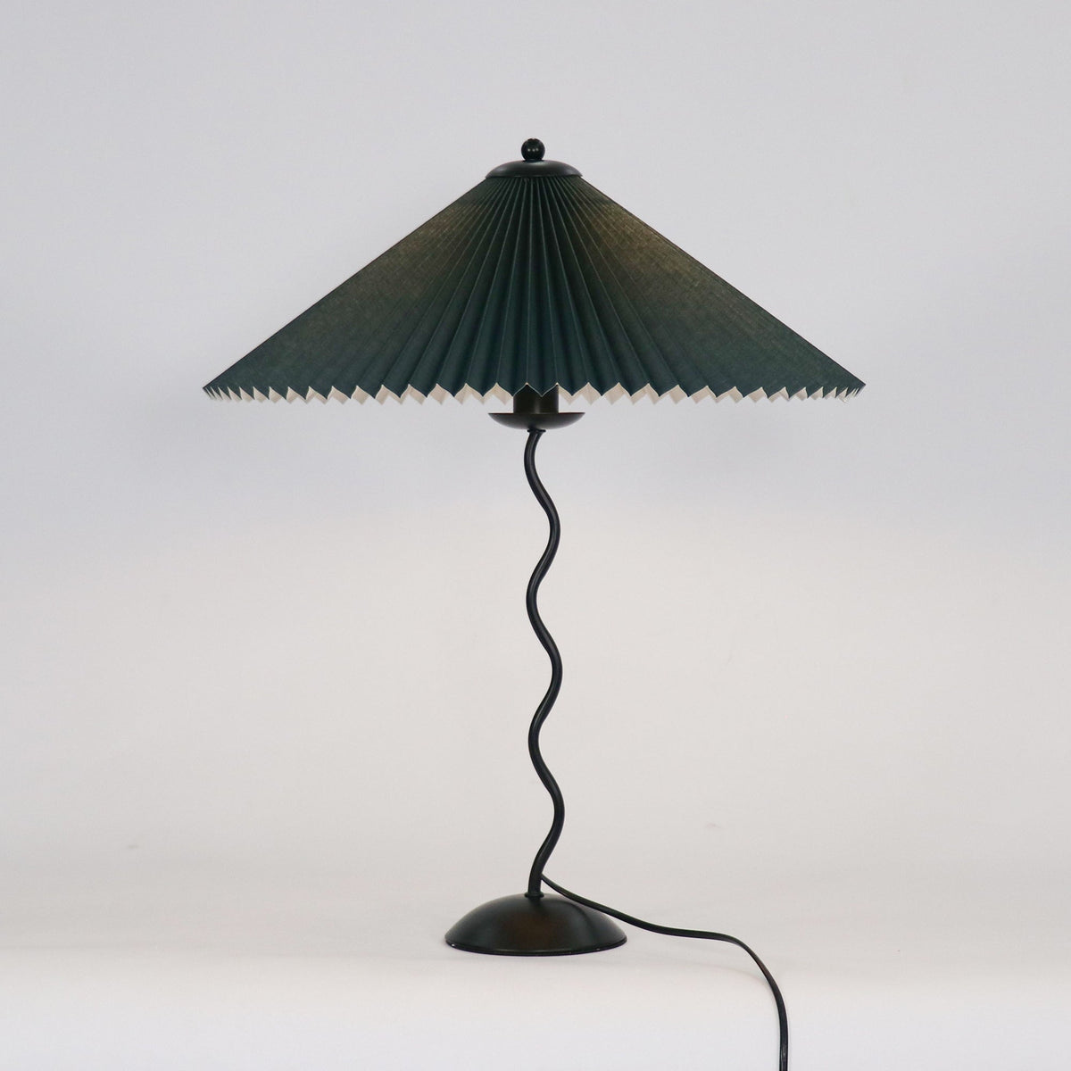 Squiggle Table Lamp with Unique Curved Design-Lighting > Table Lamps-casanuva-43cmx60cm-Black & Dark green-US Plug-casanuva