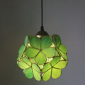 Stained Glass Pendant Light 1-Light Floral Design-Lighting > Pendant Lights-casanuva-100V-120V-Green-casanuva