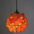 Stained Glass Pendant Light 1-Light Floral Design-Lighting > Pendant Lights-casanuva-100V-120V-Orange-casanuva