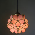 Stained Glass Pendant Light 1-Light Floral Design-Lighting > Pendant Lights-casanuva-100V-120V-Pink-casanuva