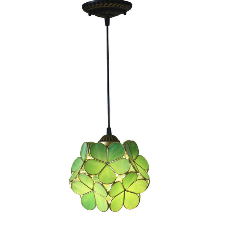 Stained Glass Pendant Light 1-Light Floral Design-Lighting > Pendant Lights-casanuva-casanuva