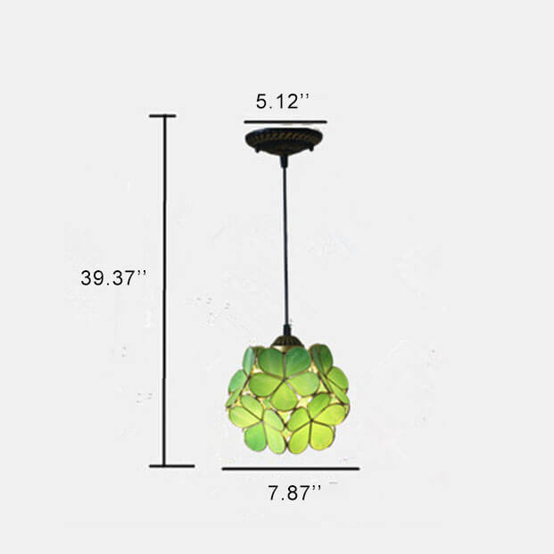 Stained Glass Pendant Light 1-Light Floral Design-Lighting > Pendant Lights-casanuva-casanuva