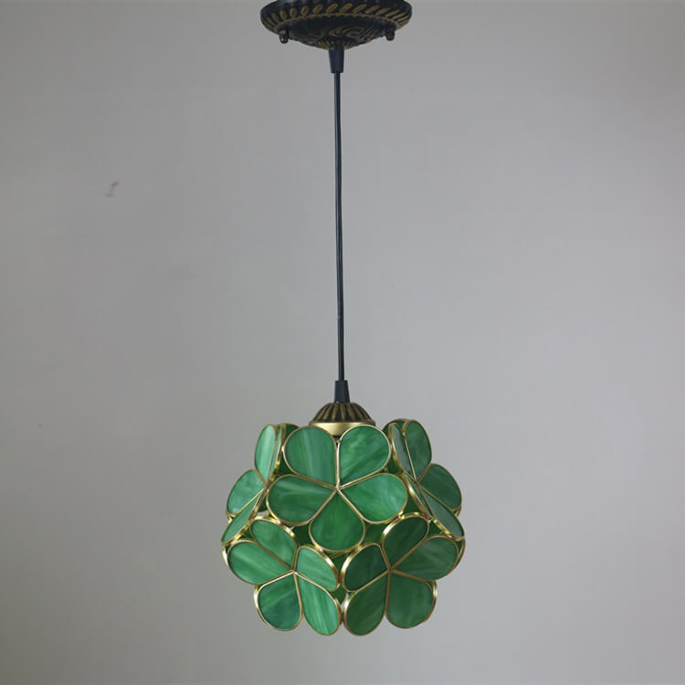 Stained Glass Pendant Light 1-Light Floral Design-Lighting > Pendant Lights-casanuva-casanuva