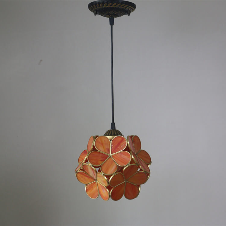 Stained Glass Pendant Light 1-Light Floral Design-Lighting > Pendant Lights-casanuva-casanuva