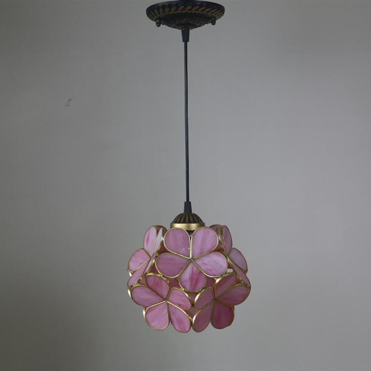 Stained Glass Pendant Light 1-Light Floral Design-Lighting > Pendant Lights-casanuva-casanuva