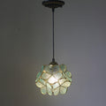 Stained Glass Pendant Light 1-Light Floral Design-Lighting > Pendant Lights-casanuva-220V-240V-Aqua Green-casanuva