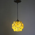 Stained Glass Pendant Light 1-Light Floral Design-Lighting > Pendant Lights-casanuva-220V-240V-Yellow-casanuva