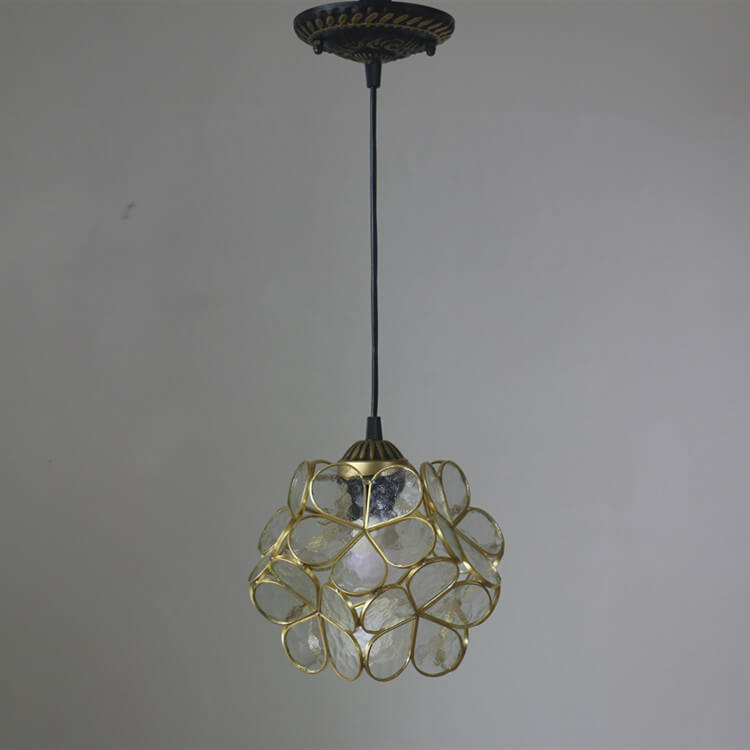 Stained Glass Pendant Light 1-Light Floral Design-Lighting > Pendant Lights-casanuva-casanuva