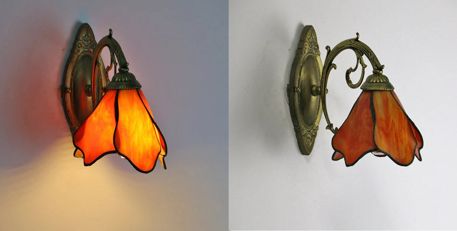 Stained Glass Wall Sconce Lamp Tiffany Petals 1-Light Design-Lighting > Wall Lights-casanuva-casanuva