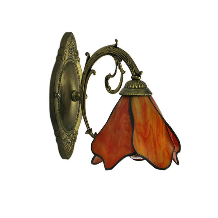Stained Glass Wall Sconce Lamp Tiffany Petals 1-Light Design-Lighting > Wall Lights-casanuva-casanuva
