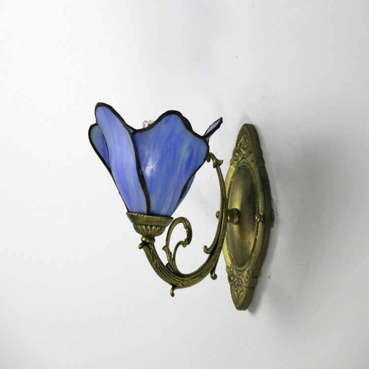 Stained Glass Wall Sconce Lamp Tiffany Petals 1-Light Design-Lighting > Wall Lights-casanuva-casanuva