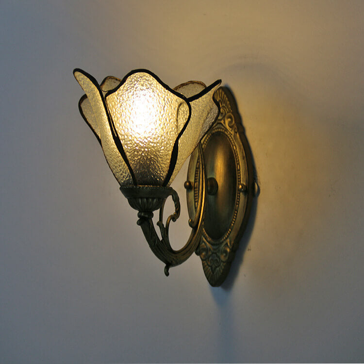Stained Glass Wall Sconce Lamp Tiffany Petals 1-Light Design-Lighting > Wall Lights-casanuva-casanuva
