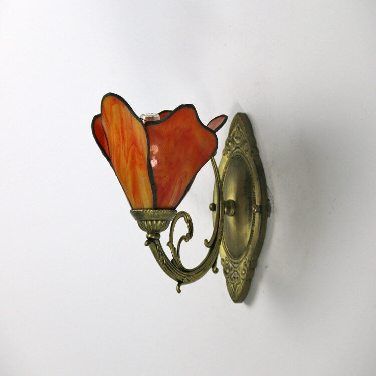 Stained Glass Wall Sconce Lamp Tiffany Petals 1-Light Design-Lighting > Wall Lights-casanuva-casanuva