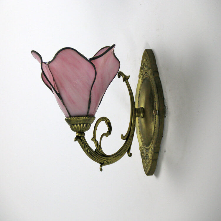 Stained Glass Wall Sconce Lamp Tiffany Petals 1-Light Design-Lighting > Wall Lights-casanuva-casanuva