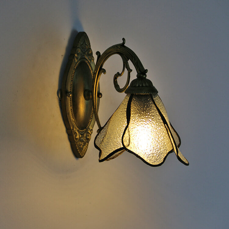 Stained Glass Wall Sconce Lamp Tiffany Petals 1-Light Design-Lighting > Wall Lights-casanuva-220V-240V-Clear-casanuva