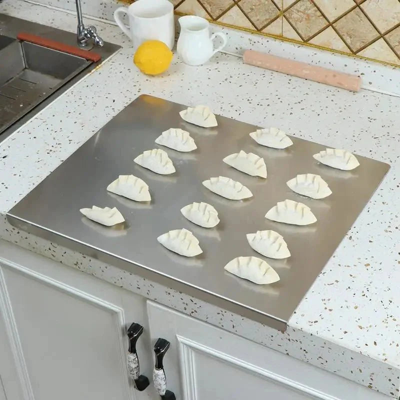Stainless Steel Anti-Slip Chopping Board with Edge-Kitchen & Dining > Cutting Boards-casanuva-casanuva