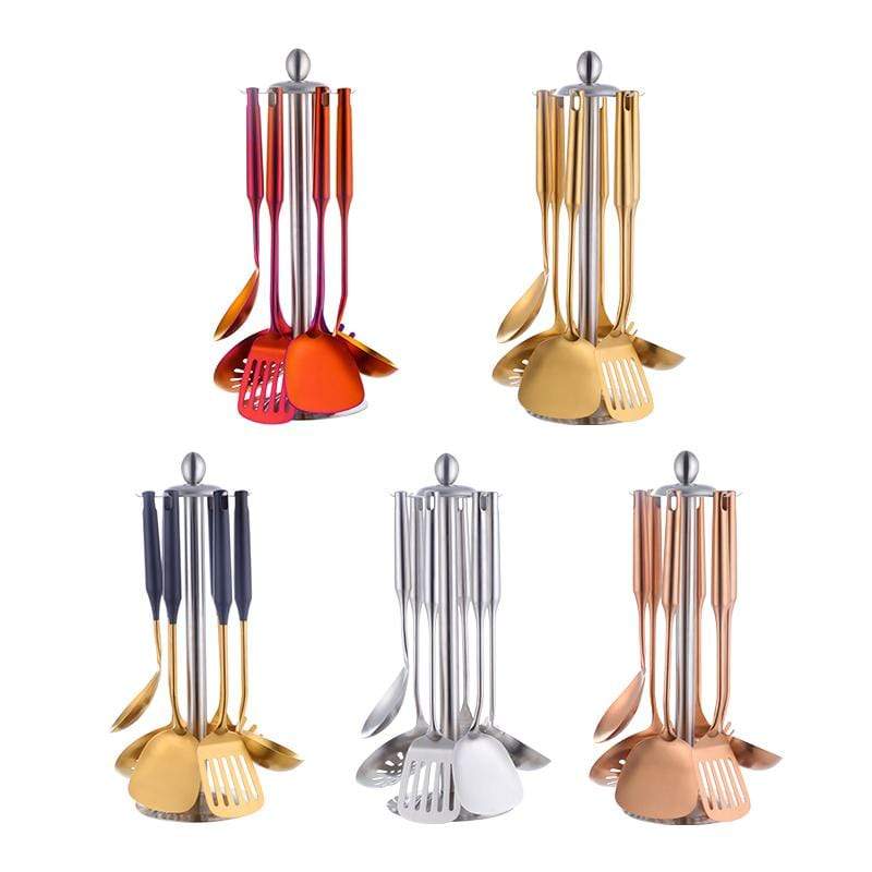 Stainless Steel Cooking Utensils Set 7-Piece Stockholm Lattea-Kitchen & Dining > Cooking Utensils-casanuva-casanuva