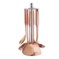 Stainless Steel Cooking Utensils Set 7-Piece Stockholm Lattea-Kitchen & Dining > Cooking Utensils-casanuva-Rose Gold-casanuva