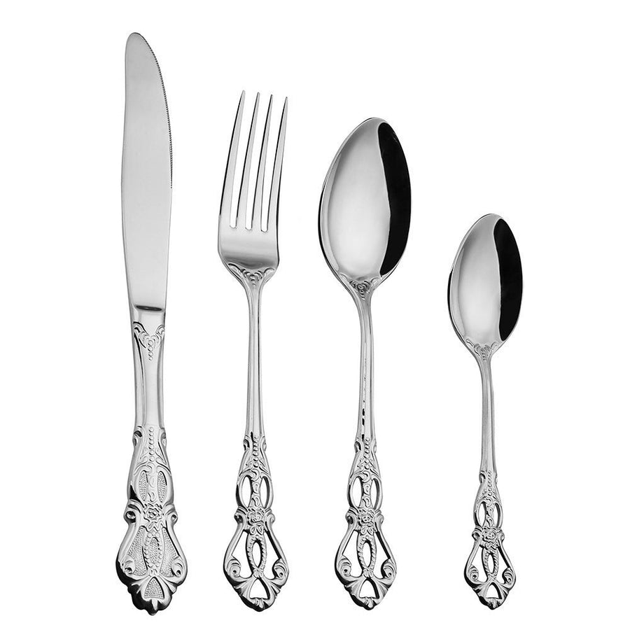 Stainless Steel Cutlery Set Polished Forks Knives and Spoons-Kitchen & Dining > Cutlery-casanuva-casanuva