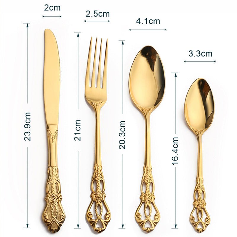 Stainless Steel Cutlery Set Polished Forks Knives and Spoons-Kitchen & Dining > Cutlery-casanuva-casanuva