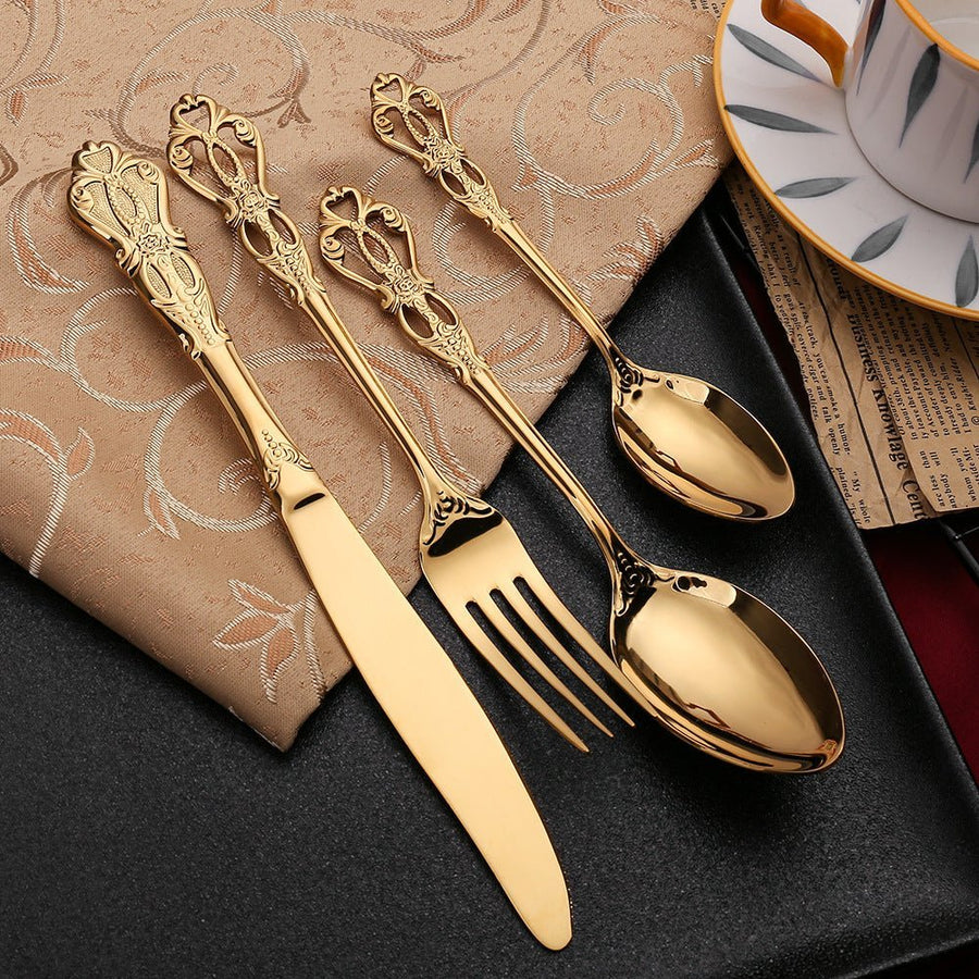 Stainless Steel Cutlery Set Polished Forks Knives and Spoons-Kitchen & Dining > Cutlery-casanuva-casanuva