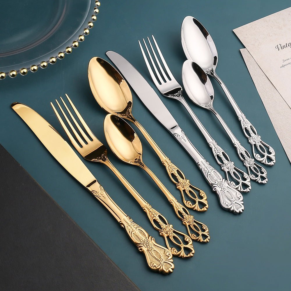 Stainless Steel Cutlery Set Polished Forks Knives and Spoons-Kitchen & Dining > Cutlery-casanuva-casanuva