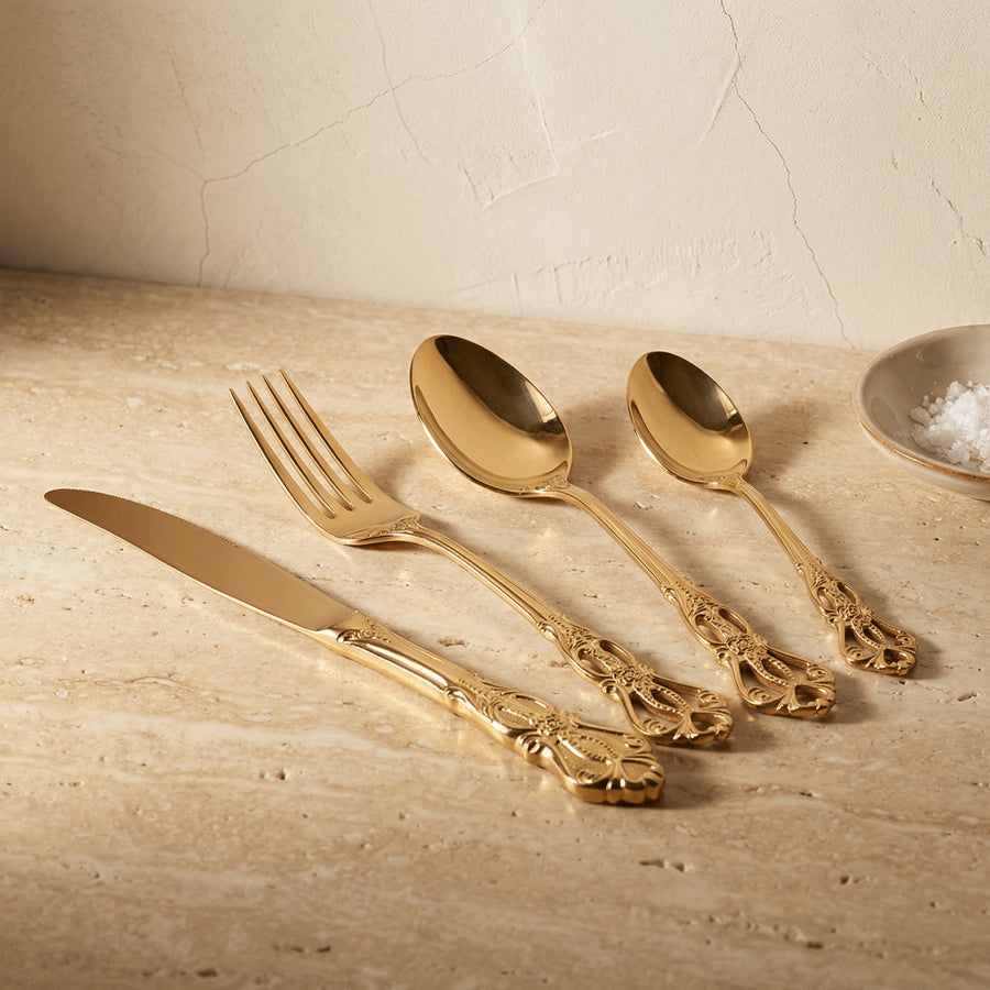 Stainless Steel Cutlery Set Polished Forks Knives and Spoons-Kitchen & Dining > Cutlery-casanuva-casanuva