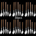 Stainless Steel Cutlery Set with Wooden Handles-Kitchen & Dining > Cutlery-casanuva-casanuva