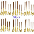 Stainless Steel Cutlery Set with Wooden Handles-Kitchen & Dining > Cutlery-casanuva-casanuva