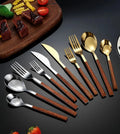 Stainless Steel Cutlery Set with Wooden Handles-Kitchen & Dining > Cutlery-casanuva-casanuva