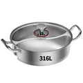 Stainless Steel Hot Pot for Two Flavors 32 cm Induction and Gas Compatible-Kitchen & Dining > Cookware-casanuva-casanuva