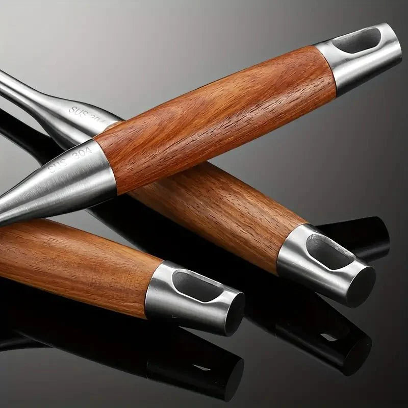 Stainless Steel Kitchen Utensil Set with Wooden Handles-Kitchen & Dining > Cooking Utensils-casanuva-casanuva
