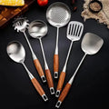 Stainless Steel Kitchen Utensil Set with Wooden Handles-Kitchen & Dining > Cooking Utensils-casanuva-casanuva