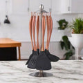 Stainless Steel Utensil Set with Non-Stick Surface-Kitchen & Dining > Cooking Utensils-casanuva-Rosegold-6-Piece + Stand Set-casanuva