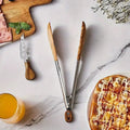 Stainless Steel and Wood Kitchen Tongs Set for Cooking-Kitchen & Dining > Cooking Utensils-casanuva-casanuva