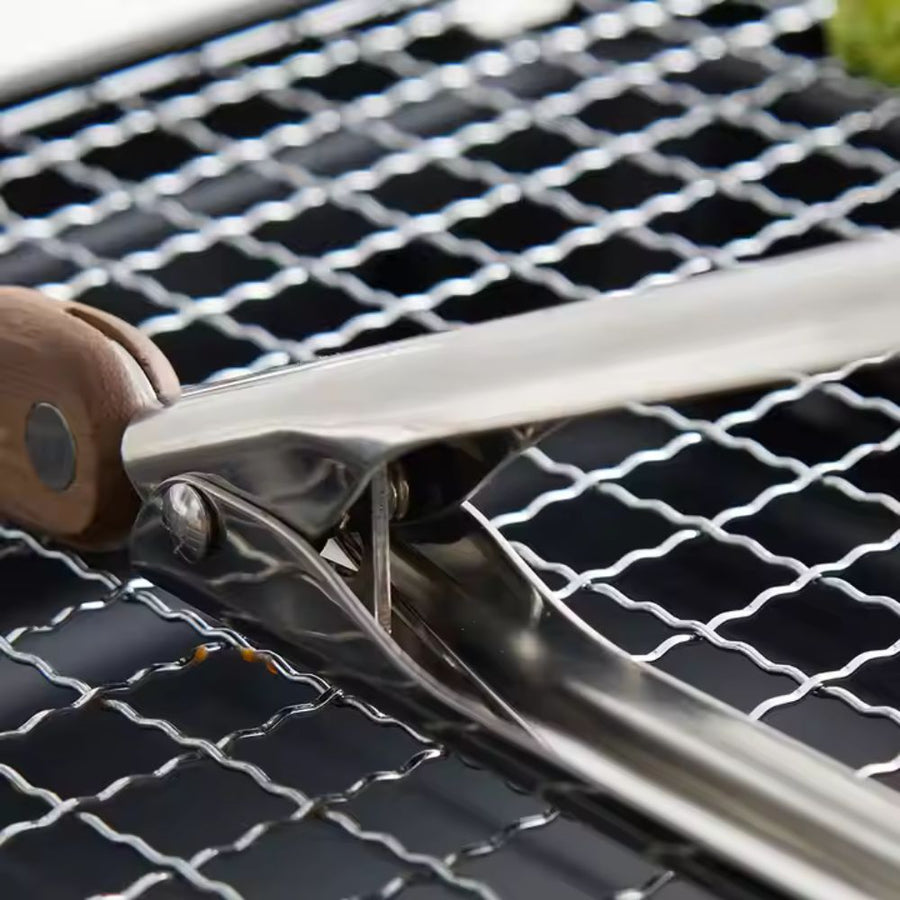 Stainless Steel and Wood Kitchen Tongs Set for Cooking-Kitchen & Dining > Cooking Utensils-casanuva-casanuva