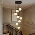 Stair Chandelier with Crystal Accents-Lighting > Chandeliers & Pendant Lights-casanuva-casanuva