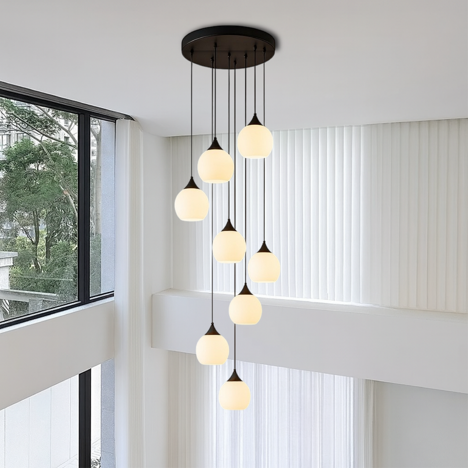 Stair Chandelier with Crystal Accents-Lighting > Chandeliers & Pendant Lights-casanuva-casanuva