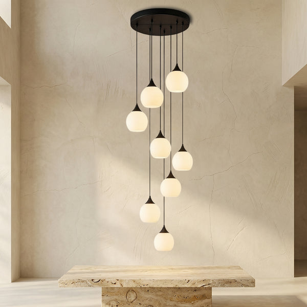 Stair Chandelier with Crystal Accents-Lighting > Chandeliers & Pendant Lights-casanuva-casanuva