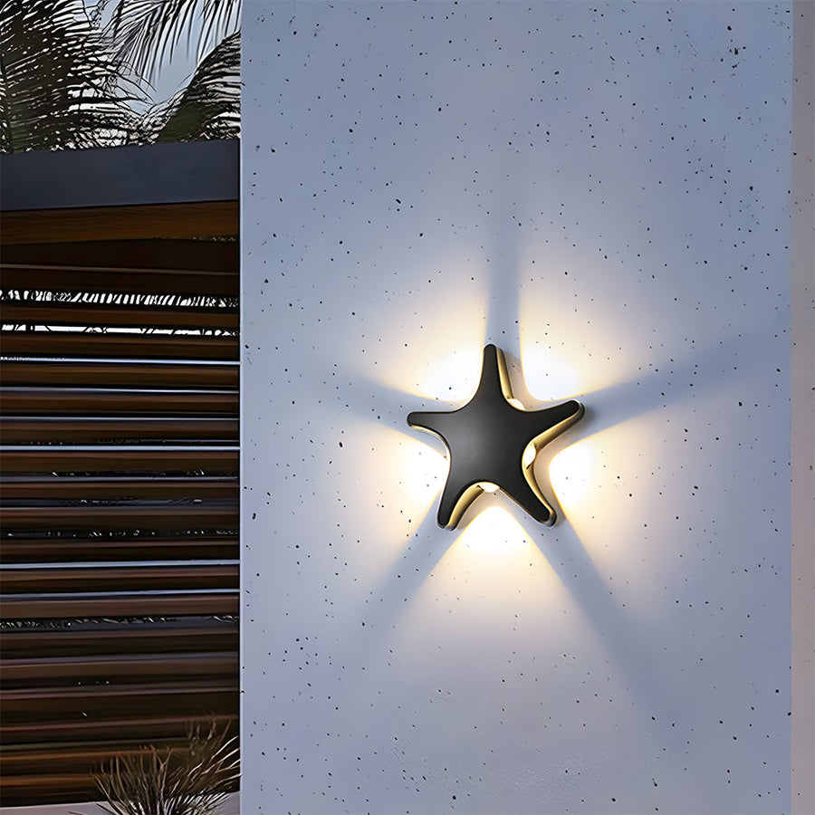 Star Shape LED Outdoor Wall Light-Lighting > Outdoor Lighting-casanuva-Black-L20cm*W20cm-White Light-casanuva