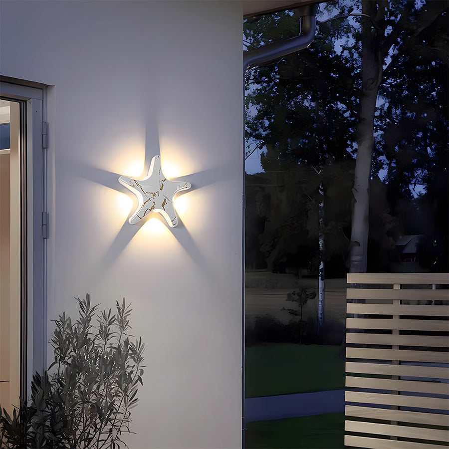 Star Shape LED Outdoor Wall Light-Lighting > Outdoor Lighting-casanuva-White Gold-L20cm*W20cm-White Light-casanuva