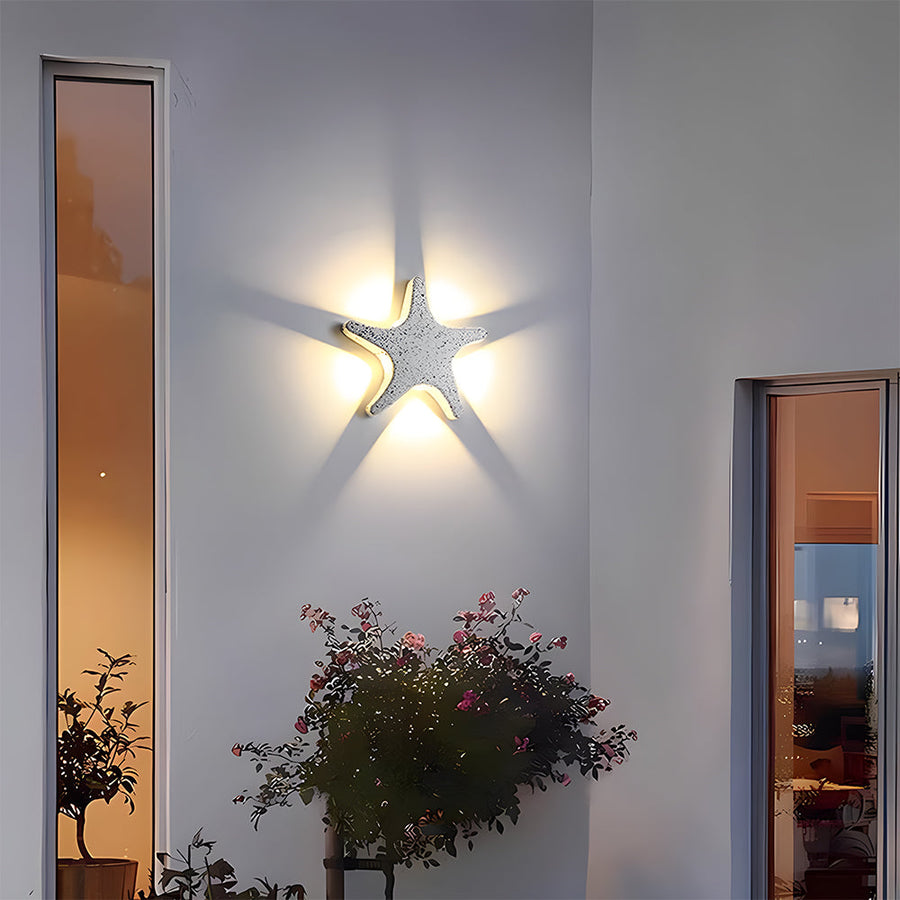 Star Shape LED Outdoor Wall Light-Lighting > Outdoor Lighting-casanuva-White Marble-L20cm*W20cm-White Light-casanuva