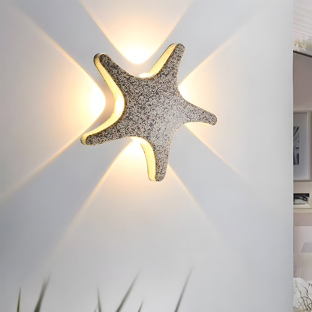 Star Shape LED Outdoor Wall Light-Lighting > Outdoor Lighting-casanuva-Yellow Marble-L20cm*W20cm-White Light-casanuva